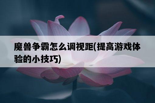 魔獸爭霸怎么調視距，提高游戲體驗的小技巧-圖1