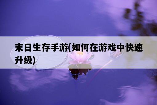 末日生存手游，如何在游戲中快速升級-圖1