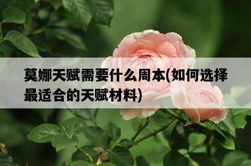 莫娜天賦需要什么周本，如何選擇最適合的天賦材料-圖1