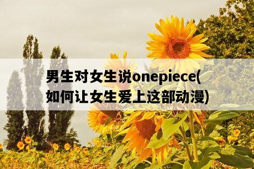 男生對女生說onepiece，如何讓女生愛上這部動漫-圖1