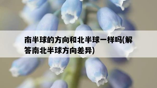 南半球的方向和北半球一樣嗎，解答南北半球方向差異-圖1