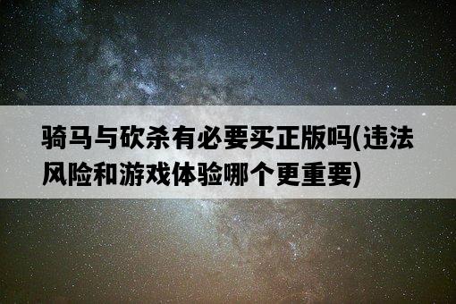 騎馬與砍殺有必要買正版嗎，違法風險和游戲體驗哪個更重要-圖1