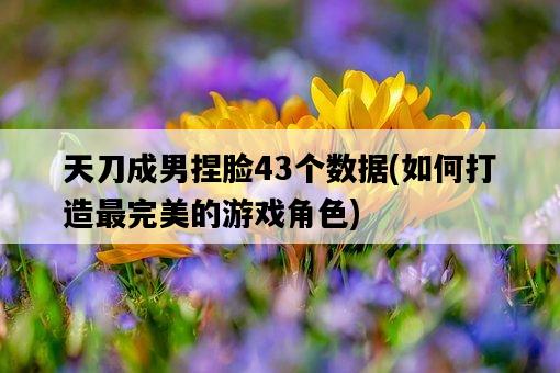 天刀成男捏臉43個數據，如何打造最完美的游戲角色-圖1