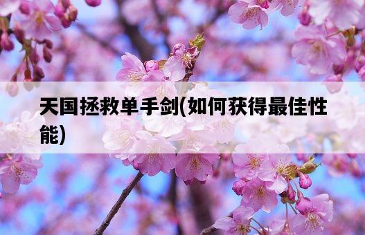 天國拯救單手劍，如何獲得最佳性能-圖1