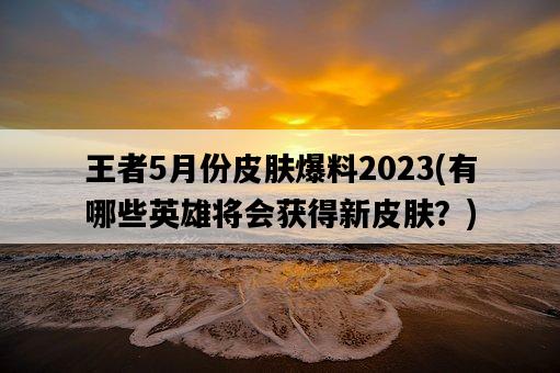 王者5月份皮膚爆料2023，有哪些英雄將會獲得新皮膚？-圖1
