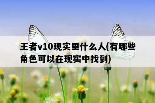 王者v10現實里什么人，有哪些角色可以在現實中找到-圖1