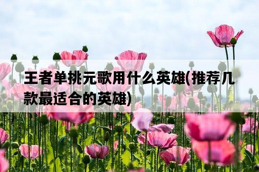 王者單挑元歌用什么英雄，推薦幾款最適合的英雄-圖1