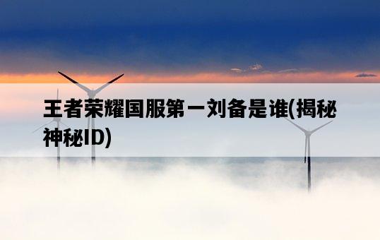 王者榮耀國服第一劉備是誰，揭秘神秘ID-圖1