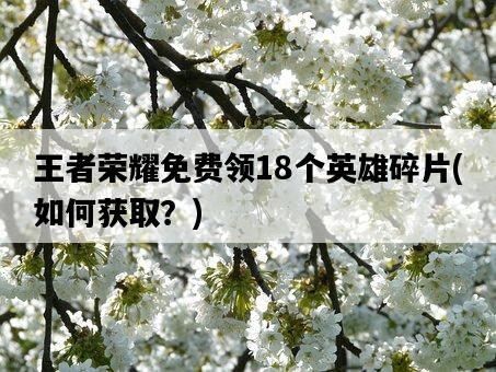王者榮耀免費領18個英雄碎片，如何獲取？-圖1