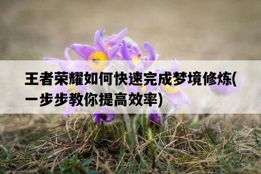 王者榮耀如何快速完成夢境修煉，一步步教你提高效率-圖1