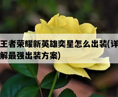 王者榮耀新英雄奕星怎么出裝，詳解最強出裝方案-圖1