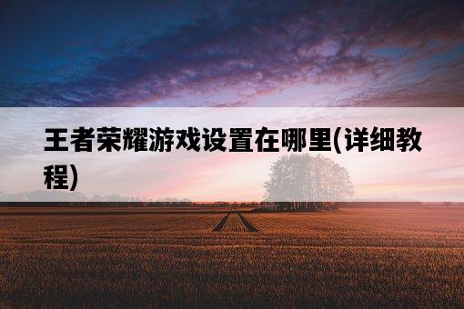 王者榮耀游戲設置在哪里，詳細教程-圖1