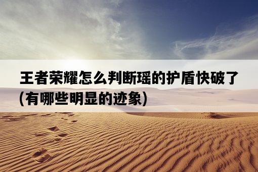 王者榮耀怎么判斷瑤的護盾快破了，有哪些明顯的跡象-圖1