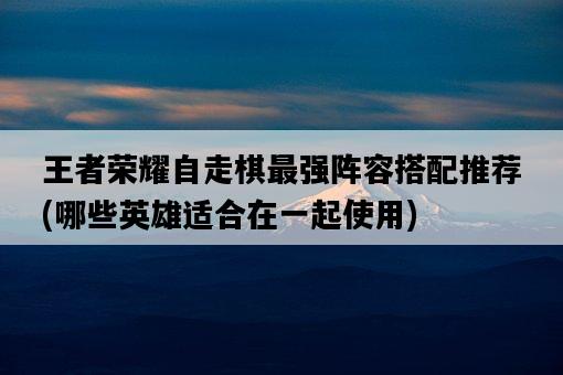 王者榮耀自走棋最強陣容搭配推薦，哪些英雄適合在一起使用-圖1