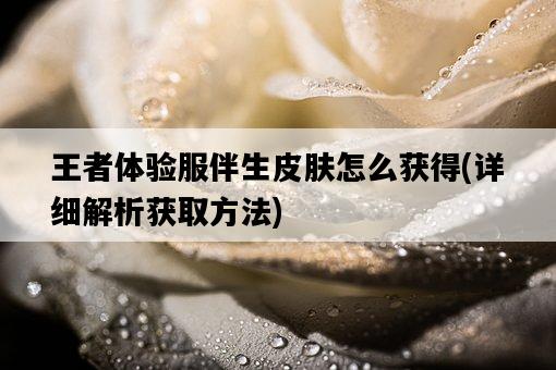 王者體驗服伴生皮膚怎么獲得，詳細解析獲取方法-圖1