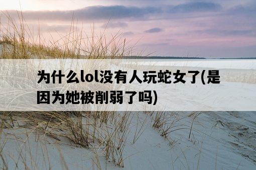 為什么lol沒有人玩蛇女了，是因為她被削弱了嗎-圖1