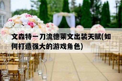 文森特一刀流德萊文出裝天賦，如何打造強大的游戲角色-圖1