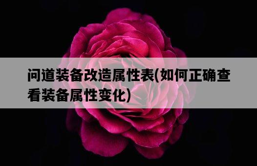 問道裝備改造屬性表，如何正確查看裝備屬性變化-圖1