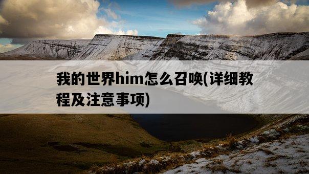 我的世界him怎么召喚，詳細教程及注意事項-圖1