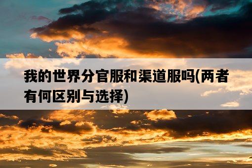 我的世界分官服和渠道服嗎，兩者有何區別與選擇-圖1