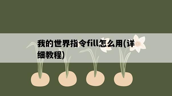 我的世界指令fill怎么用，詳細教程-圖1