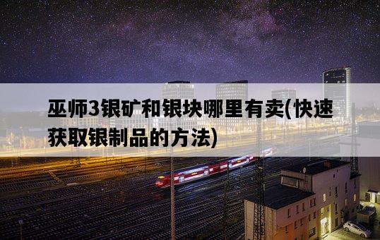 巫師3銀礦和銀塊哪里有賣，快速獲取銀制品的方法-圖1