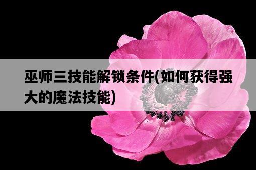 巫師三技能解鎖條件，如何獲得強大的魔法技能-圖1