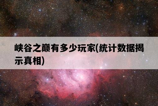 峽谷之巔有多少玩家，統計數據揭示真相-圖1