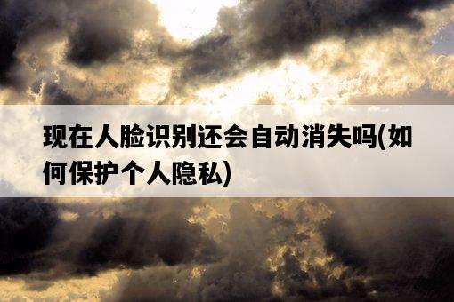現在人臉識別還會自動消失嗎，如何保護個人隱私-圖1