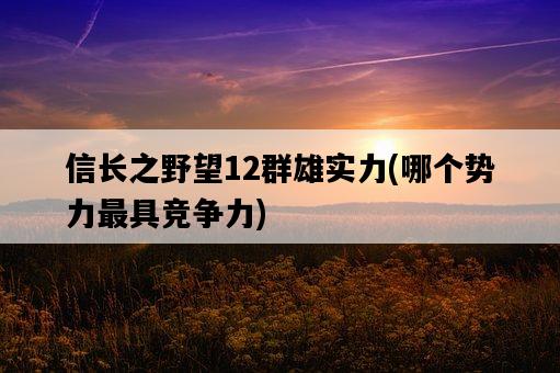 信長之野望12群雄實力，哪個勢力最具競爭力-圖1