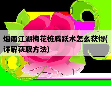 煙雨江湖梅花樁騰躍術怎么獲得，詳解獲取方法-圖1