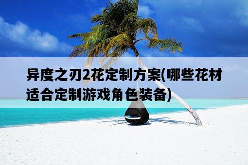 異度之刃2花定制方案，哪些花材適合定制游戲角色裝備-圖1