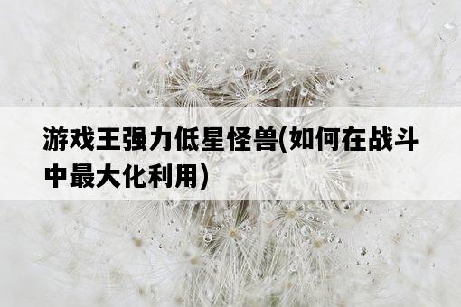 游戲王強力低星怪獸，如何在戰斗中最大化利用-圖1