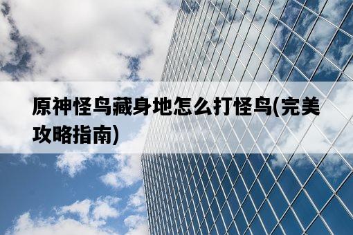 原神怪鳥藏身地怎么打怪鳥，完美攻略指南-圖1