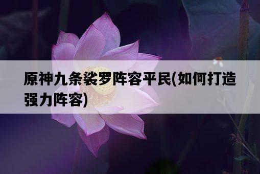 原神九條裟羅陣容平民，如何打造強力陣容-圖1