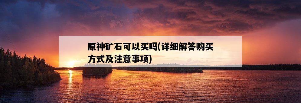 原神礦石可以買嗎，詳細解答購買方式及注意事項-圖1