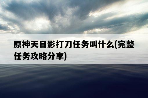 原神天目影打刀任務叫什么，完整任務攻略分享-圖1