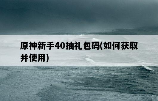 原神新手40抽禮包碼，如何獲取并使用-圖1