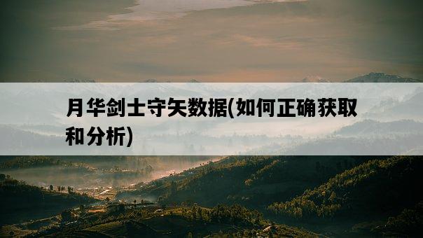 月華劍士守矢數據，如何正確獲取和分析-圖1