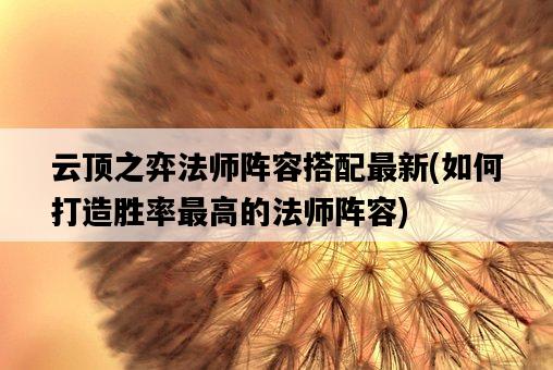 云頂之弈法師陣容搭配最新，如何打造勝率最高的法師陣容-圖1