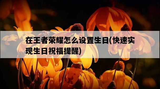 在王者榮耀怎么設置生日，快速實現生日祝福提醒-圖1