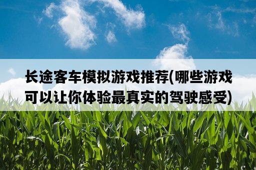 長途客車模擬游戲推薦，哪些游戲可以讓你體驗最真實的駕駛感受-圖1