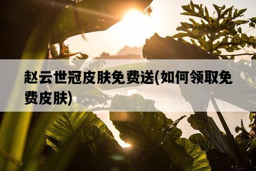 趙云世冠皮膚免費送，如何領取免費皮膚-圖1