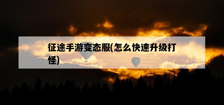 征途手游變態服，怎么快速升級打怪-圖1