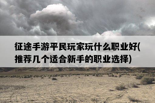 征途手游平民玩家玩什么職業好，推薦幾個適合新手的職業選擇-圖1