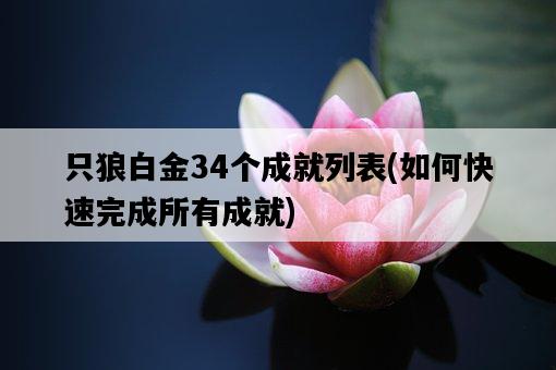 只狼白金34個成就列表，如何快速完成所有成就-圖1