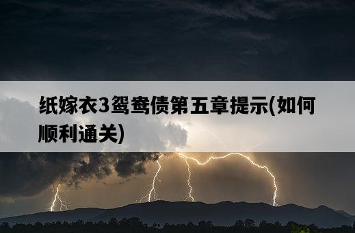 紙嫁衣3鴛鴦債第五章提示，如何順利通關-圖1