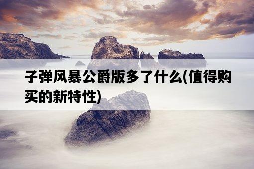 子彈風暴公爵版多了什么，值得購買的新特性-圖1