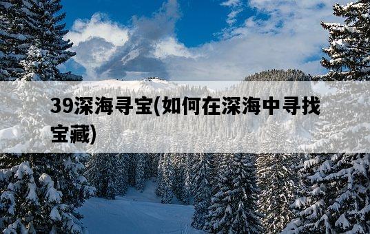 39深海尋寶，如何在深海中尋找寶藏-圖1