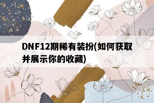 DNF12期稀有裝扮，如何獲取并展示你的收藏-圖1